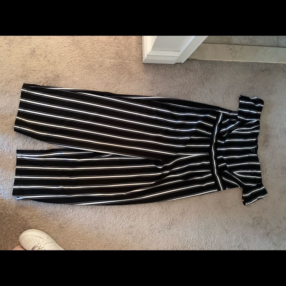 Black and white striped romper (off the shoulders)